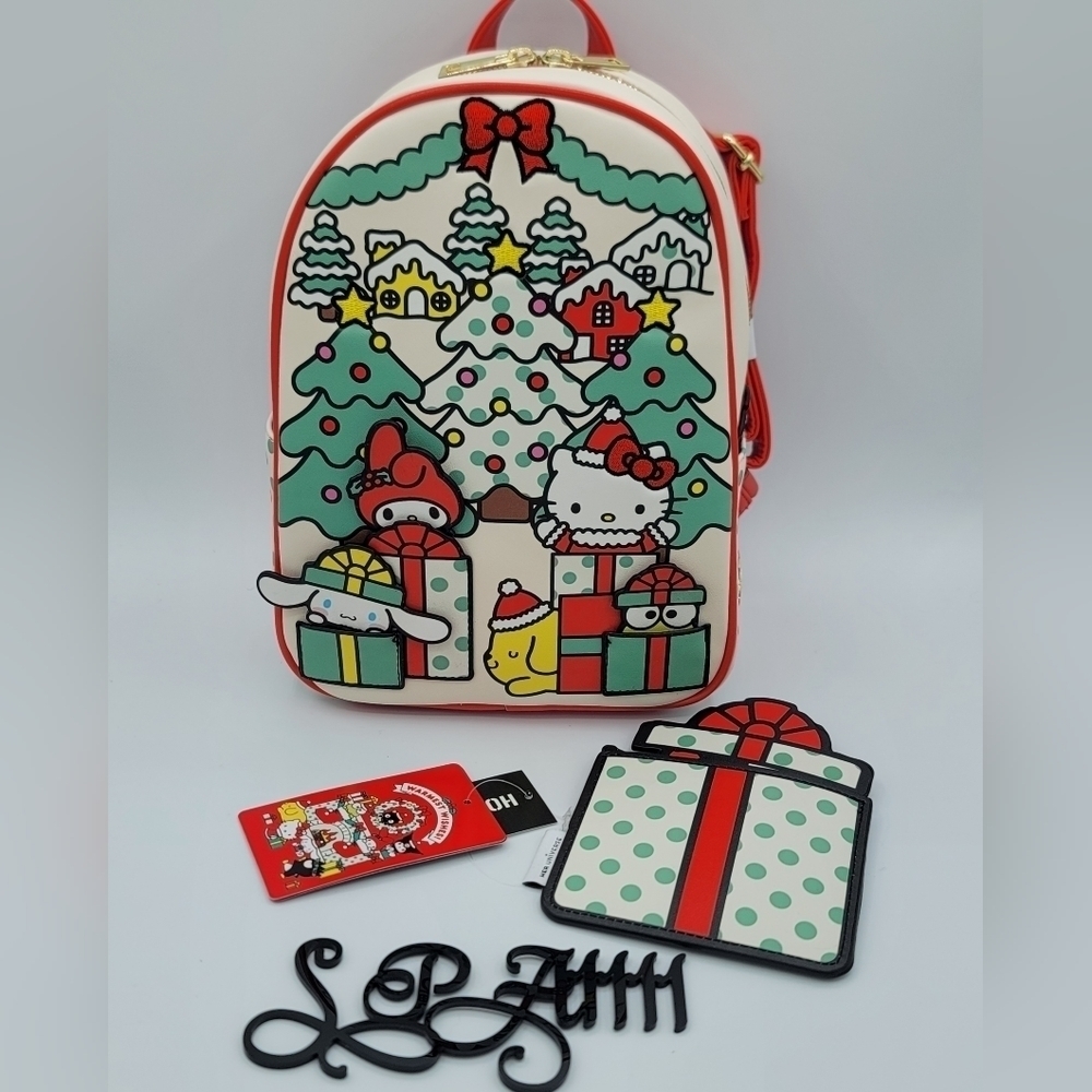 Hello Kitty & Friends Christmas Backpack & Card Holder Wallet NEW #1614